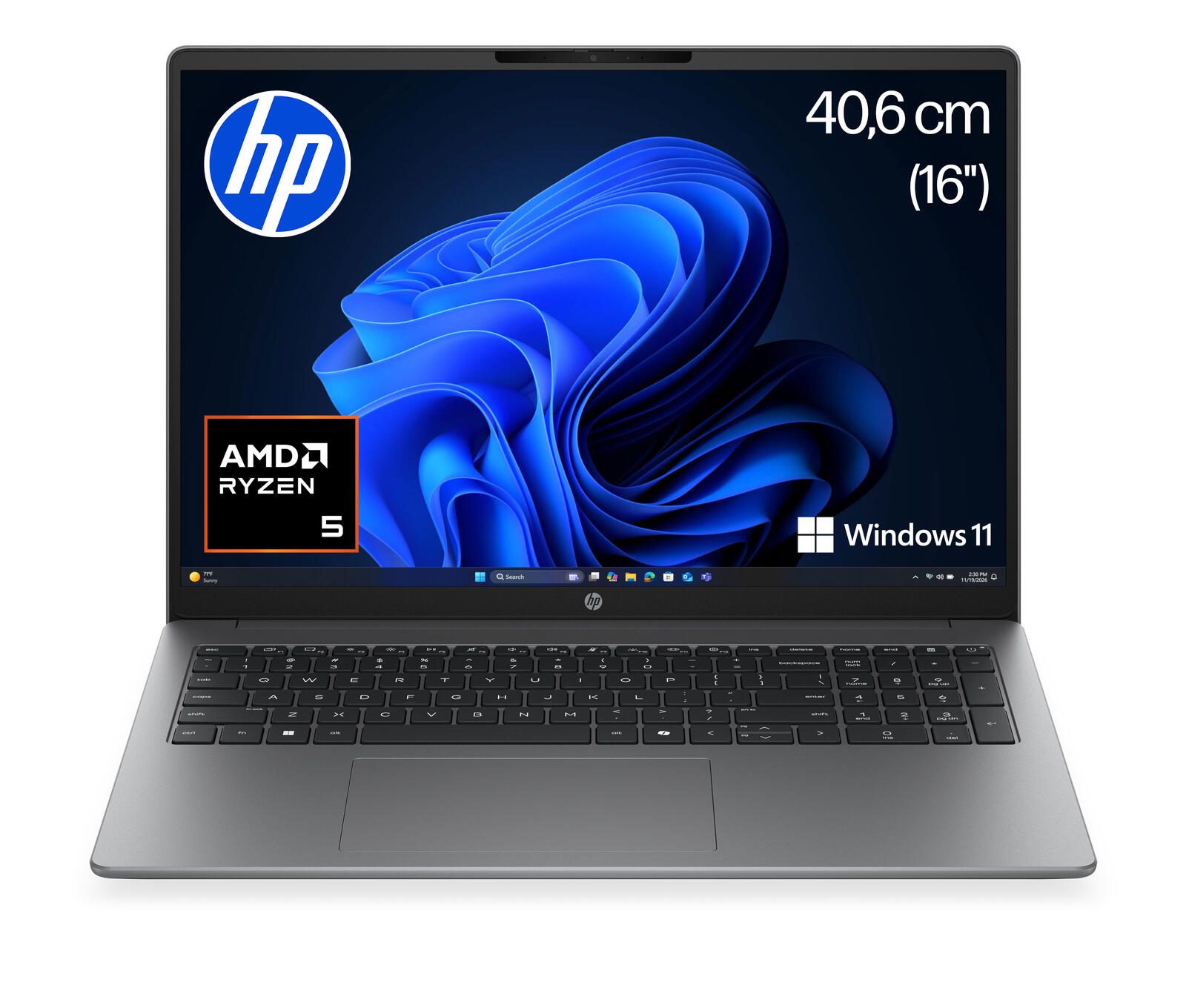Ordinateur portable HP 200 G2a AMD Ryzen™ 5 220 40,6 cm (16") 16 Go RAM, 512 Go SSD, WUXGA, AMD Radeon 740M, Win11 Pro