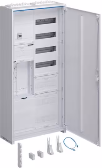 Armoire complète Hager universZ, 1 ZP BKE-I, APZ, VT5, H 1100 mm, 2 champs, ESA