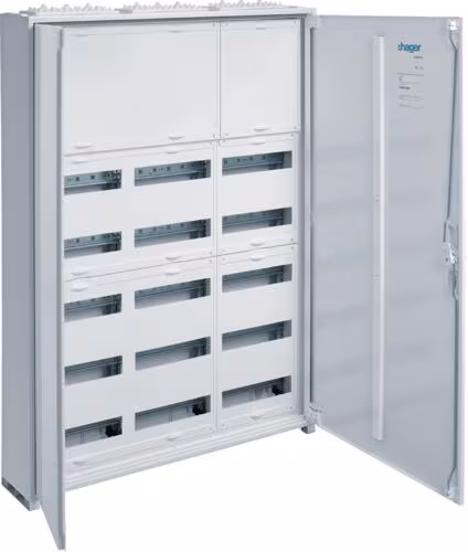 Armoire de distribution de terrain AP, IP44, SKII, 180 PLE, 3x7 rangées, écart HS 150 mm, 1100x800x161 mm - Hager