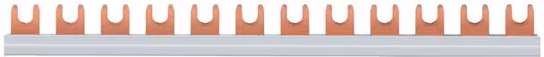 Rail de phase Hager 1 pôle avec connexion à fourche 16 mm² 80 A 12 modules