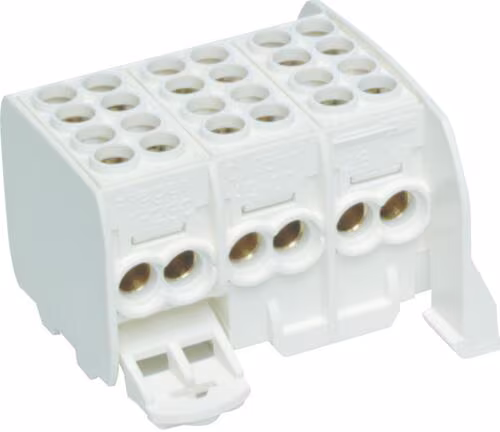 Hager KH23C Borne de dérivation principale universelle Z, 3 pôles, 2x25 / 2x16 mm², sécurisée contre les contacts directs