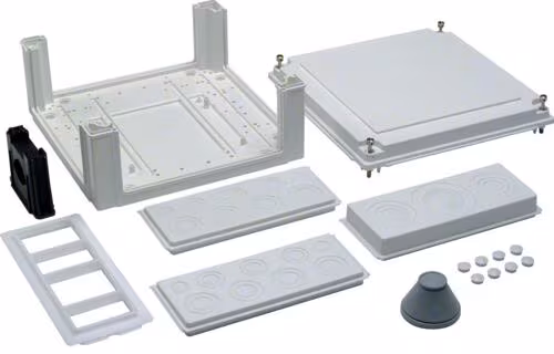 Boîte de connexion de câbles Hager, universelle, 324x307x149 mm, IP54, classe II, vide latéralement