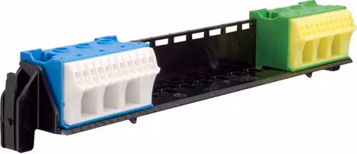 Support de bornes Hager VZ461 Volta - QuickConnect - Avec bornes PE/N - 1 rangée