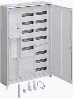 Armoire complète Hager, univers Z, 1 ZP, BKE-I, APZ, ESA, VT13, IP44, H 1100 mm, 3 champs