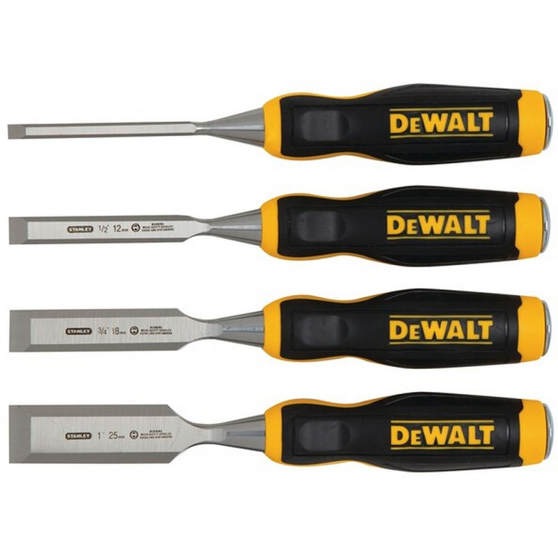 DeWALT DWHT0-16063 Set de 4 ciseaux à bois classiques, 6-12-18-25 mm