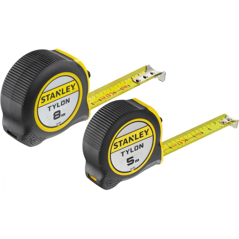 Stanley STHT0-74260 Tylon Ruban métreur double 5 m/19 mm et 8 m/25 mm