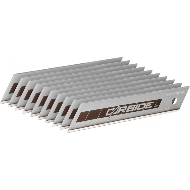 STANLEY FATMAX Lame de rechange CARBIDE™ 18 mm, 10 pièces en distributeur — lot de 10 pièces