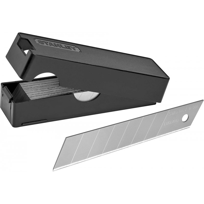 Lame à casser STANLEY 18 mm, 50 pièces en boîte plastique — lot de 50 pièces