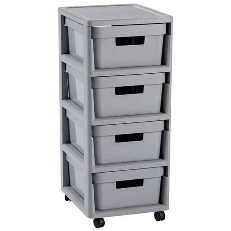 CURVER INFINITY Étagère 4 tiroirs 336 x 30 x 69 cm gris 04355-099