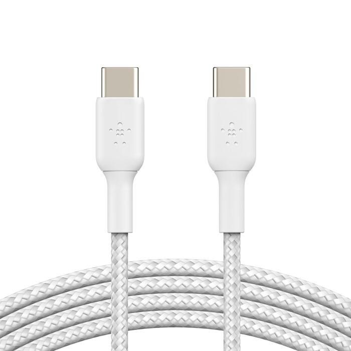 Câble Belkin BoostCharge tressé 1 m USB-C/USB-C, blanc