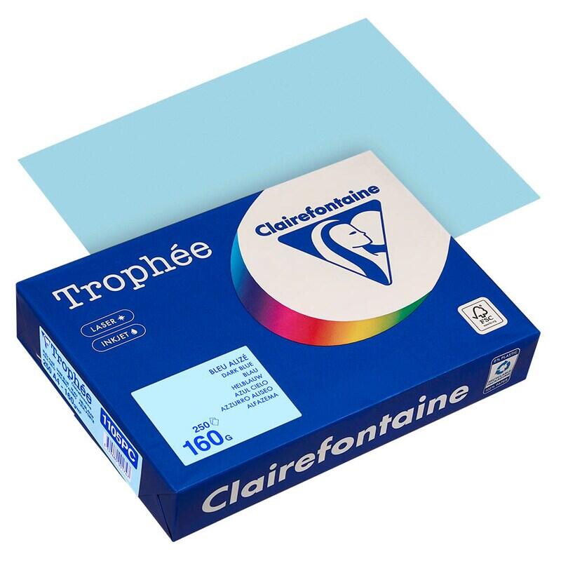 Papier copieur Clairefontaine Trophée 160 g/m² bleu 1 pack = 250 feuilles