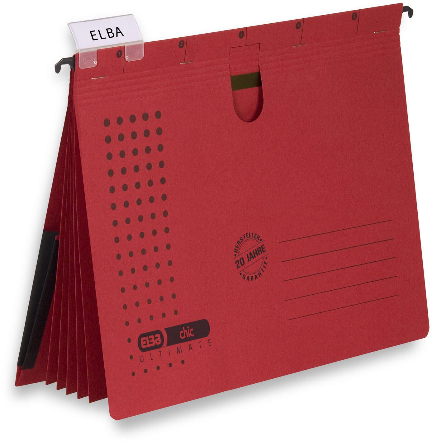 ELBA chic Ultimate Personalhefter à reliure commerciale DIN A4 rouge 1 boîte = 5 unités — lot de 5 pièces