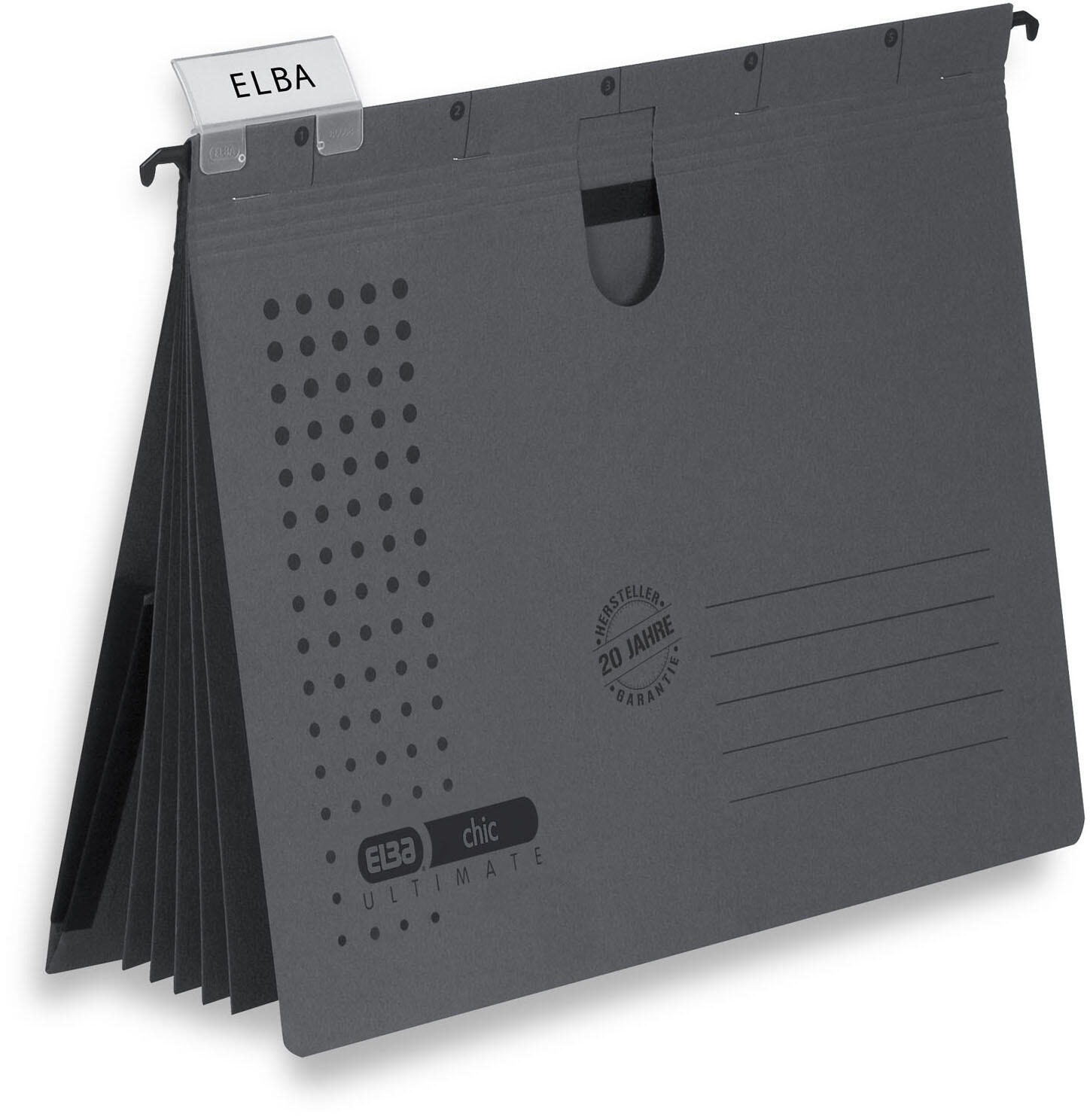 ELBA chic Ultimate Personalhefter à reliure commerciale DIN A4 anthracite 1 boîte = 5 unités — lot de 5 pièces