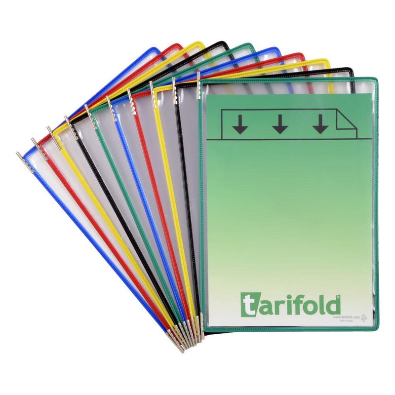 tarifold Panneaux de visualisation DIN A4 triés par couleur 1 boîte = 10 pièces — lot de 10 pièces