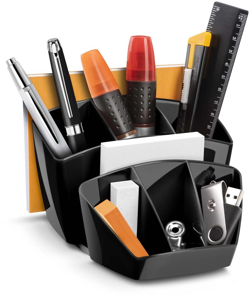 Organisateur de bureau en polystyrène Mineral cep 14,3 x 15,8 x 9,3 cm noir
