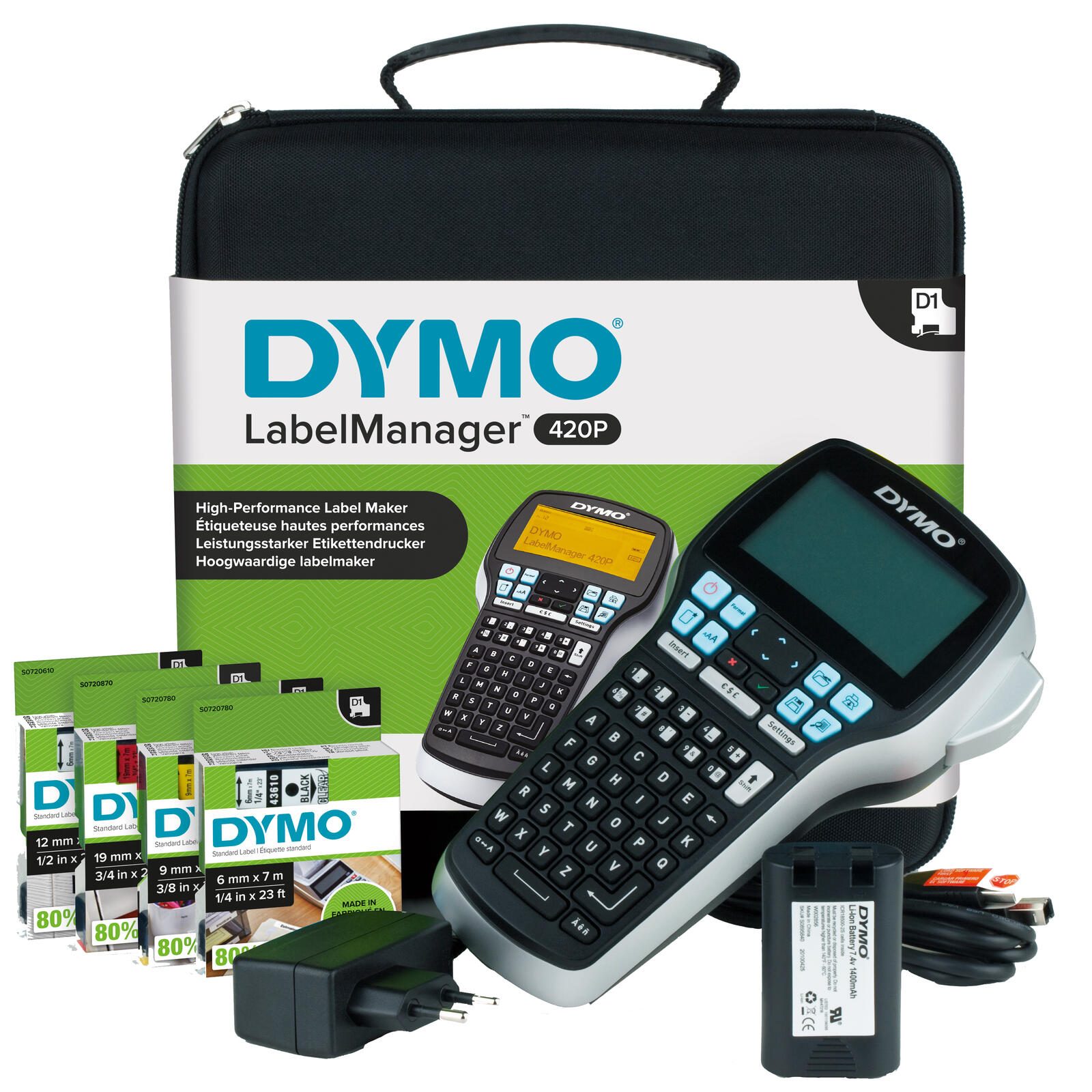 DYMO® LabelManager™ 420P, appareil d'étiquetage - clavier ABC, coffret
