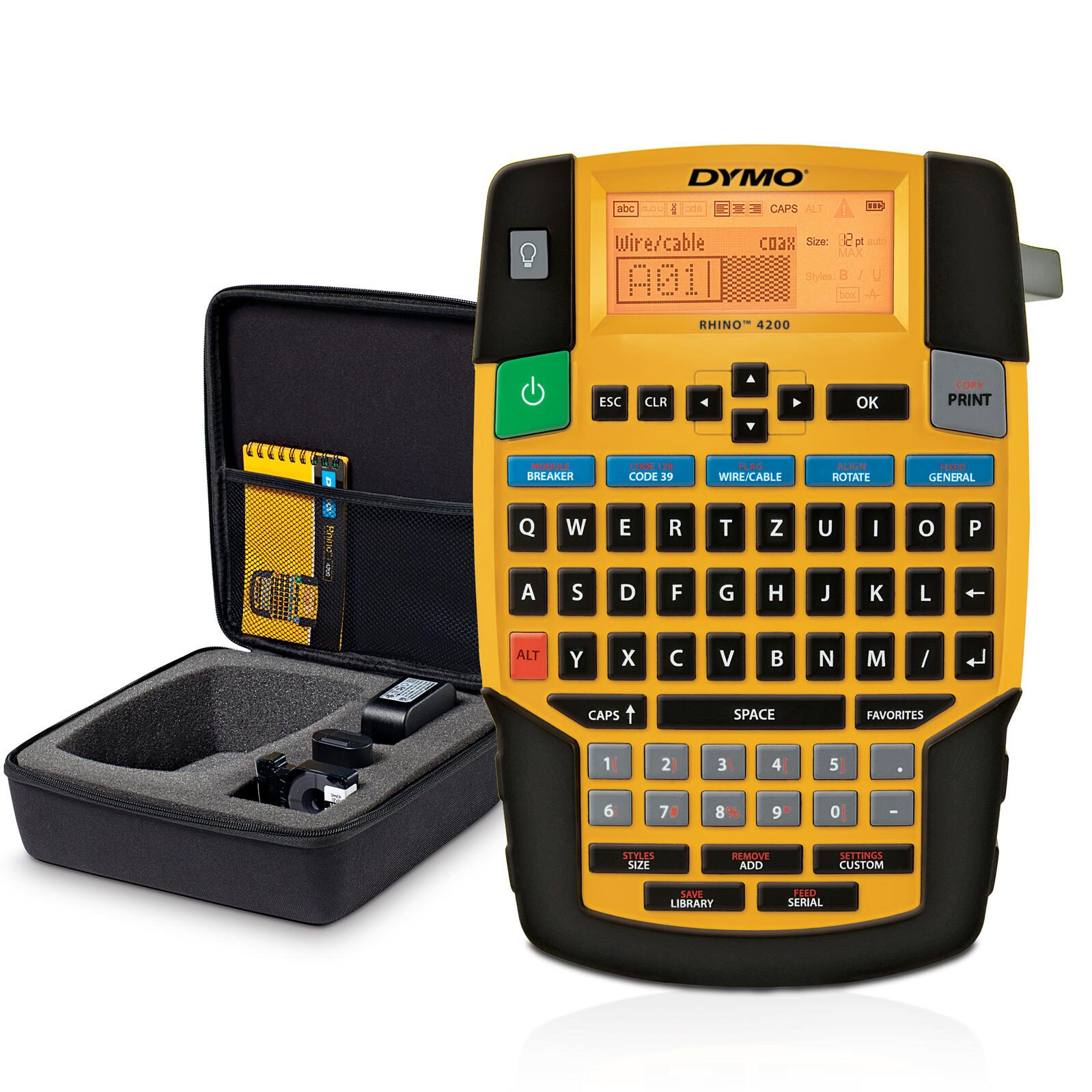 DYMO® Rhino 4200 - Imprimante d'étiquetage industrielle - Clavier AZERTY, en coffret