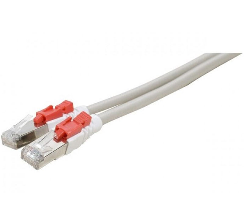 Câble réseau Exertis Connect Cat. 6A, S/FTP (PiMF), verrouillable, gris, 1,0 m