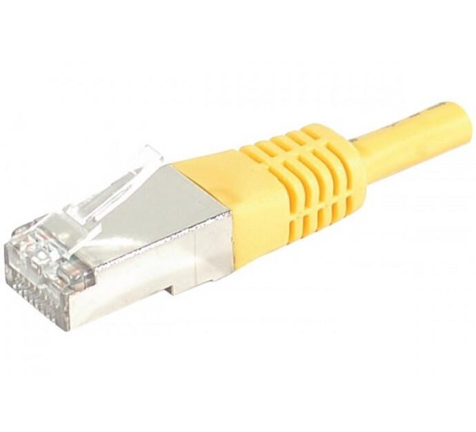 Câble de raccordement Dexlan Cat. 6A, S/FTP (PiMF), jaune, 15,0 m