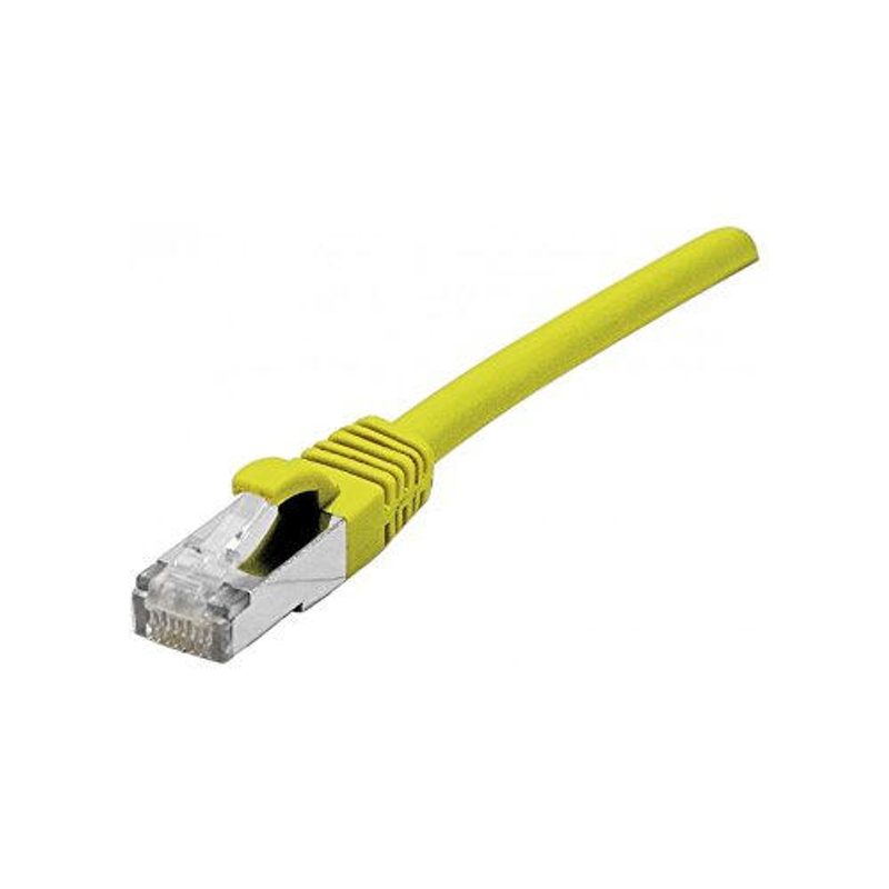 Câble de raccordement Exertis Connect Cat. 6A, S/FTP (PiMF), sans halogène, avec protection anti-arrachement, jaune, 25,0 m - Câble de raccordement 10-Gigabit avec protection anti-pliage étroite