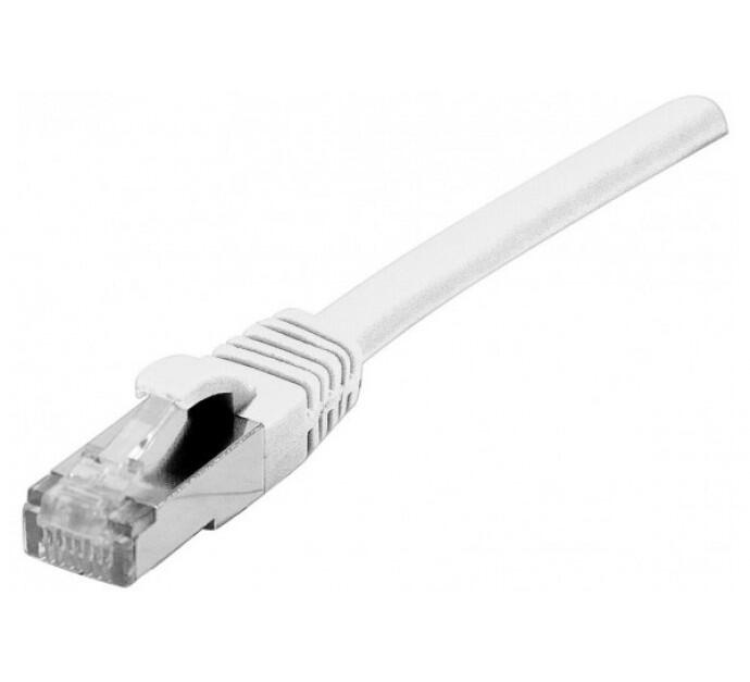 Câble de raccordement Exertis Connect Cat. 6A, S/FTP (PiMF), sans halogène, avec protection anti-accrochage, blanc, 3,0 m