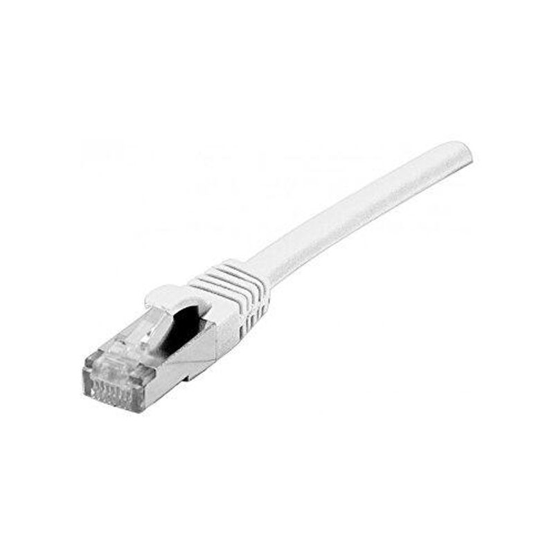 Câble de raccordement Exertis Connect Cat. 6A, S/FTP (PiMF), sans halogène, avec protection anti-arrachement, blanc, 15,0 m