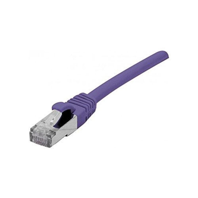Câble de raccordement Exertis Connect Cat. 6A, S/FTP (PiMF), sans halogène, avec protection anti-arrachement, violet, 7,5 m