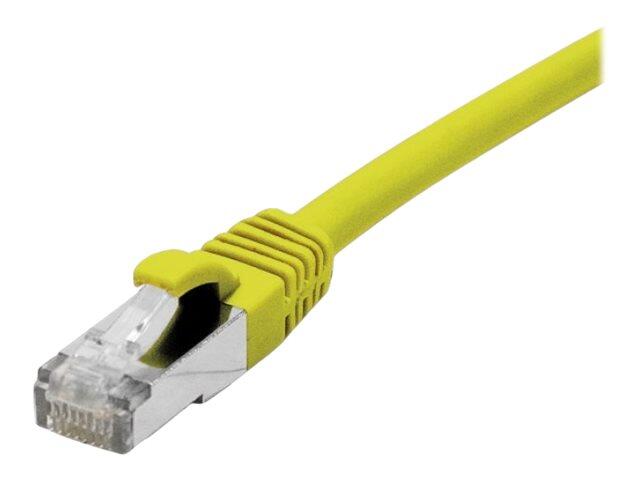 Dexlan câble de raccordement Cat. 6A Class EA, S/FTP (PiMF), sans halogène, avec protection anti-accrochage, jaune, 1,0 m