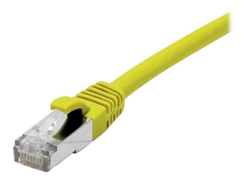 Câble de raccordement Dexlan Cat. 6A Class EA, S/FTP (PiMF), sans halogène, avec protection anti-arrachement, jaune, 10,0 m