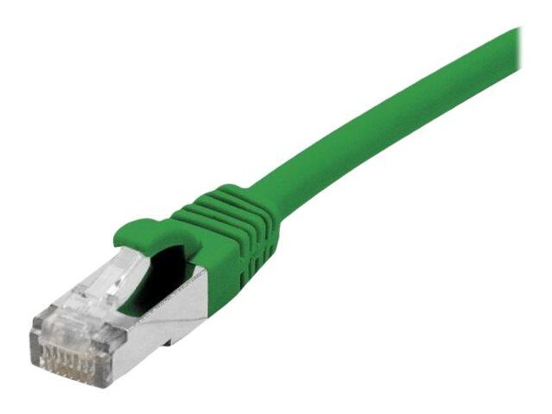 Câble de raccordement Dexlan Cat. 6A Class EA, S/FTP (PiMF), sans halogène, avec protection contre l'arrachement, vert, 20,0 m