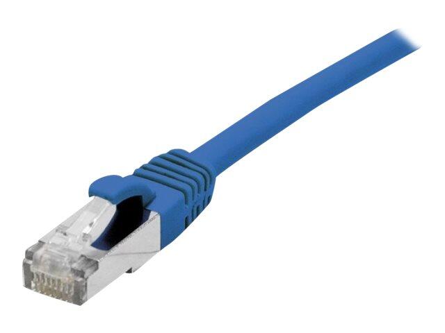 Câble de raccordement Dexlan Cat. 6A Class EA, S/FTP (PiMF), sans halogène, avec protection contre l'arrachement, bleu, 10,0 m