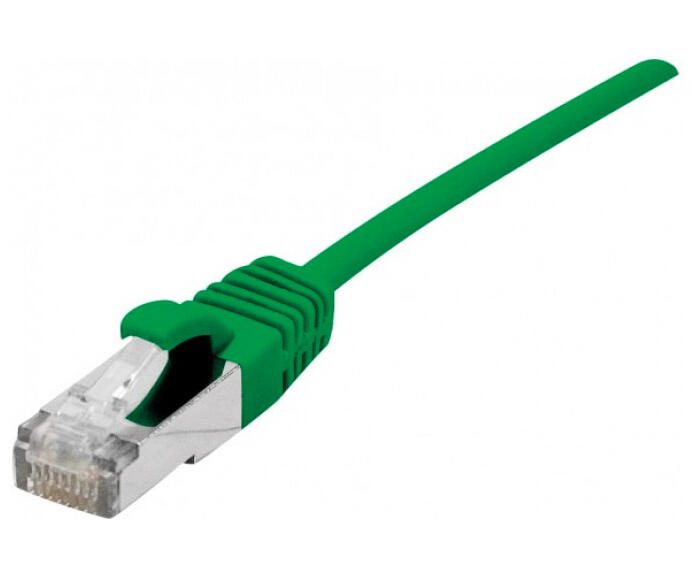 Câble de raccordement Dexlan Cat. 6A, S/FTP (PiMF), ultra-fin, sans halogène, avec protection anti-arrachement, vert, 10,0 m