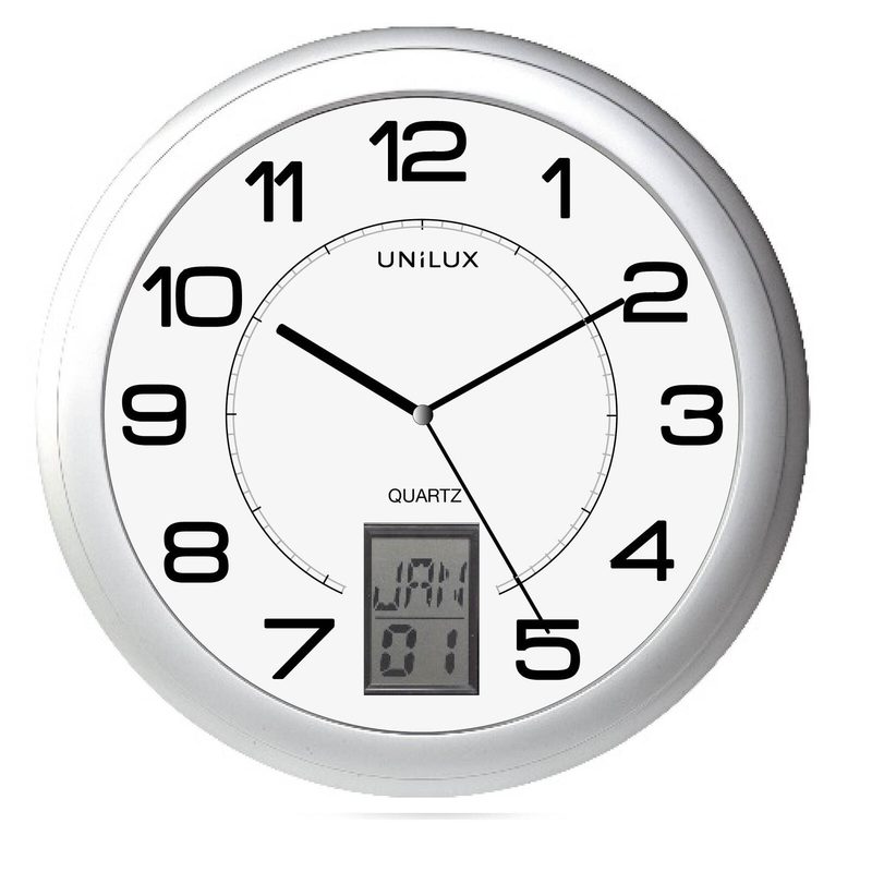 UNiLUX Horloge murale Instinct, Ø 30,50 cm, gris