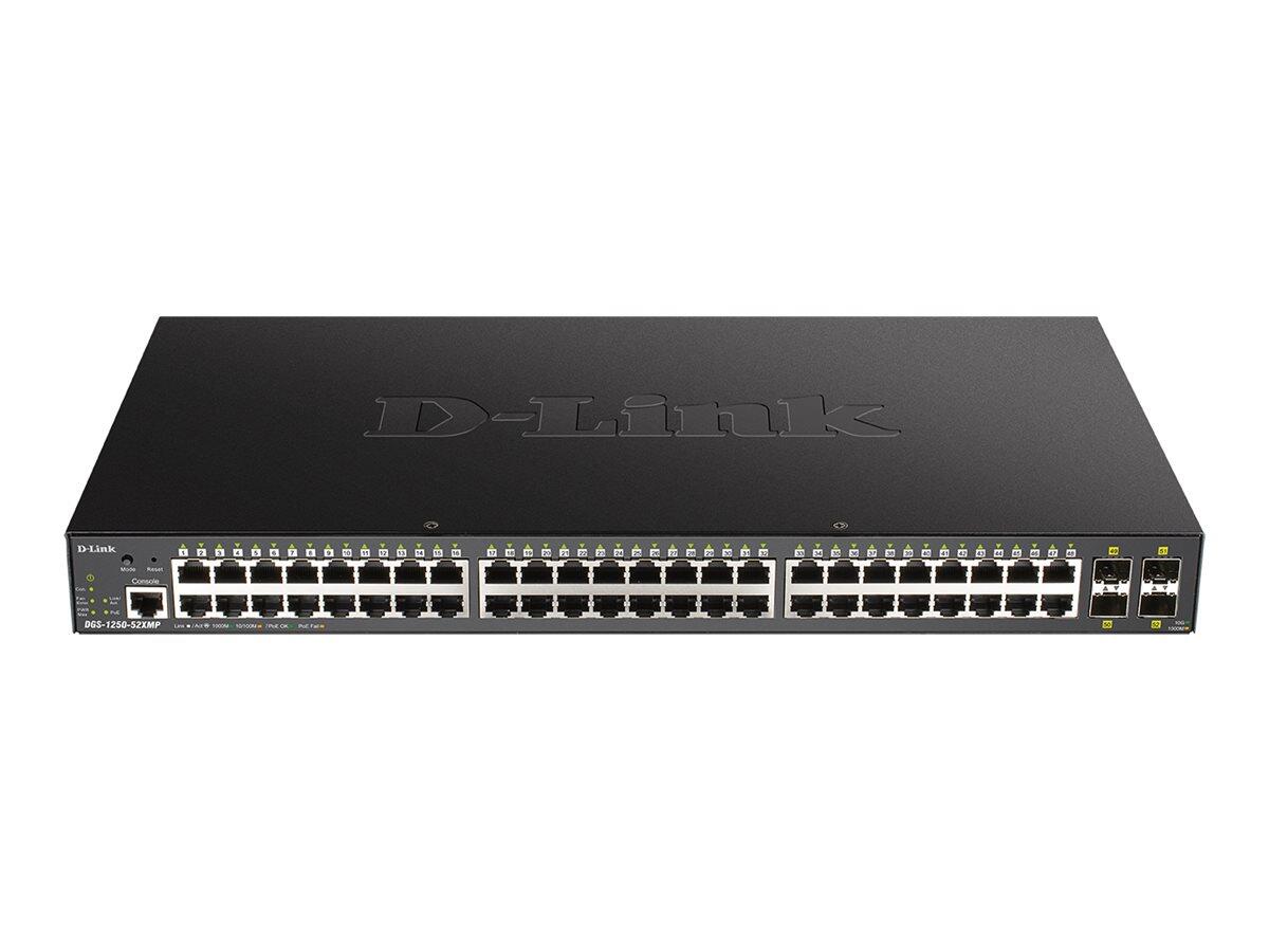 D-Link DGS-1250-52XMP/E, commutateur intelligent géré Gigabit PoE+ 52 ports