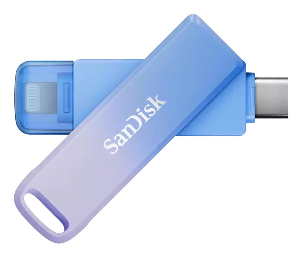 SanDisk Creator Phone Drive Clé USB 128 Go USB Type-C / Lightning 3.2 Gen 1 (3.1 Gen 1), Bleu, Violet