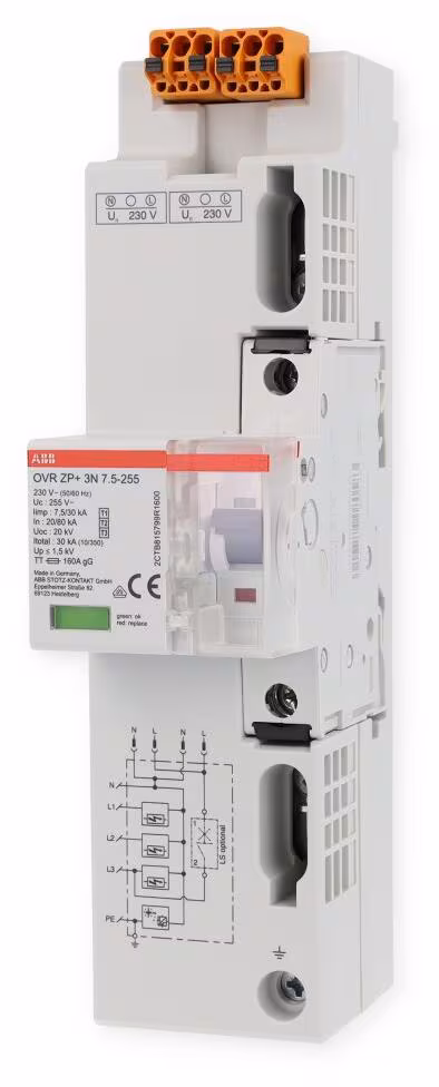 ABB Stotz S&J TT/TN-S Parafoudre combiné OVR ZP+3N7.5-255MCB6