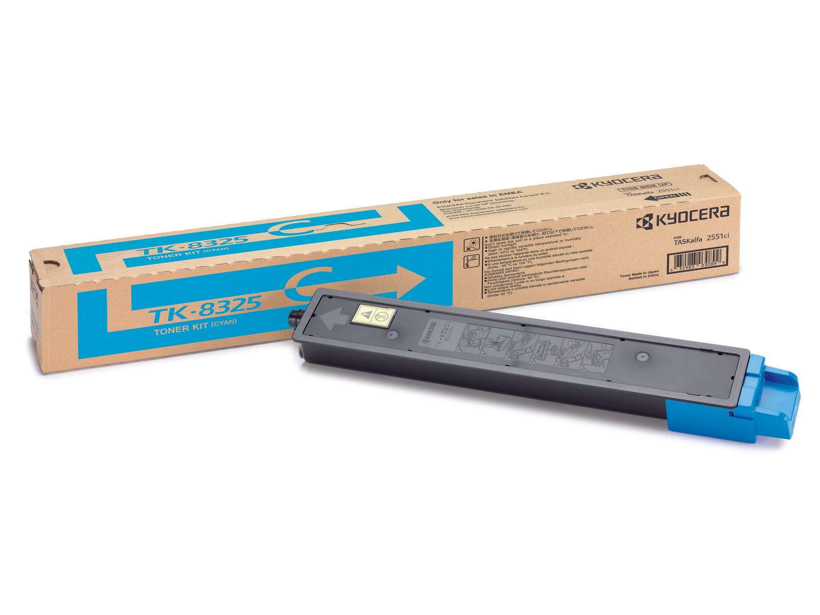 Cartouche de toner cyan TK-8325C Kyocera 12 000 pages (1T02NPCNL0) pour TASKalfa 2551ci