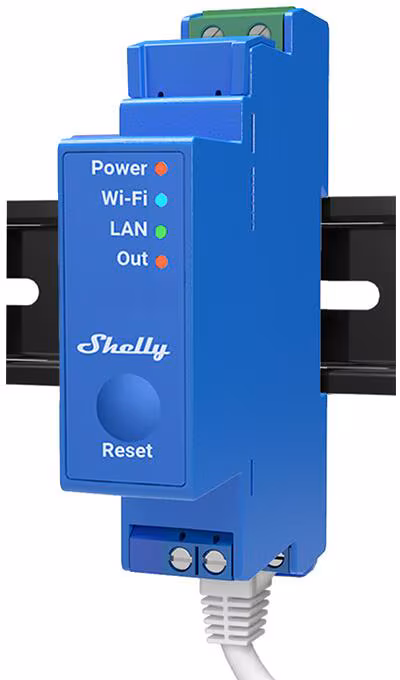Shelly Pro 1 Relais intelligent, Wi-Fi, Bluetooth, LAN, 1 canal, 1x 16A, rail DIN (Shelly_Pro_1)