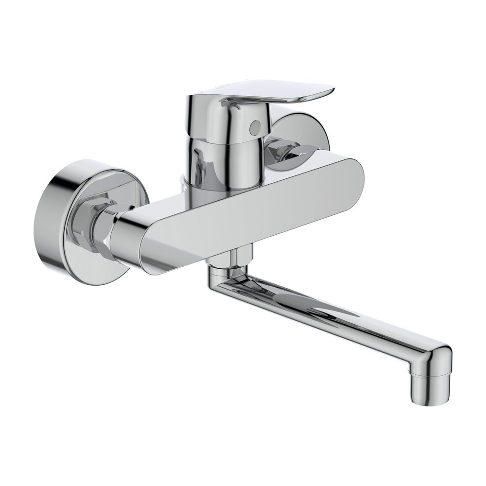Robinetterie de lavabo mural Ceraflex Ideal Standard, sortie 160 mm, chromé