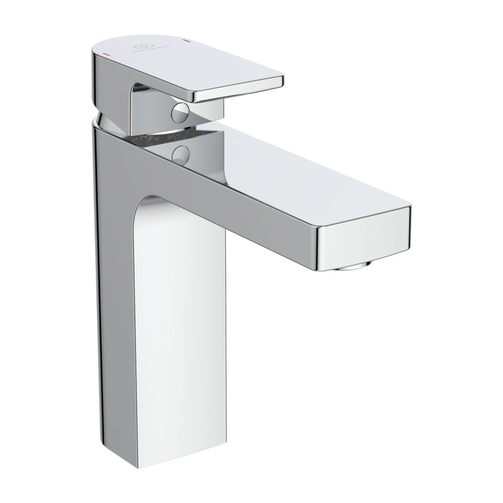 Robinetterie de lavabo Edge, Grande, 5 l/min., avec évacuation Ø138 mm, Chromé