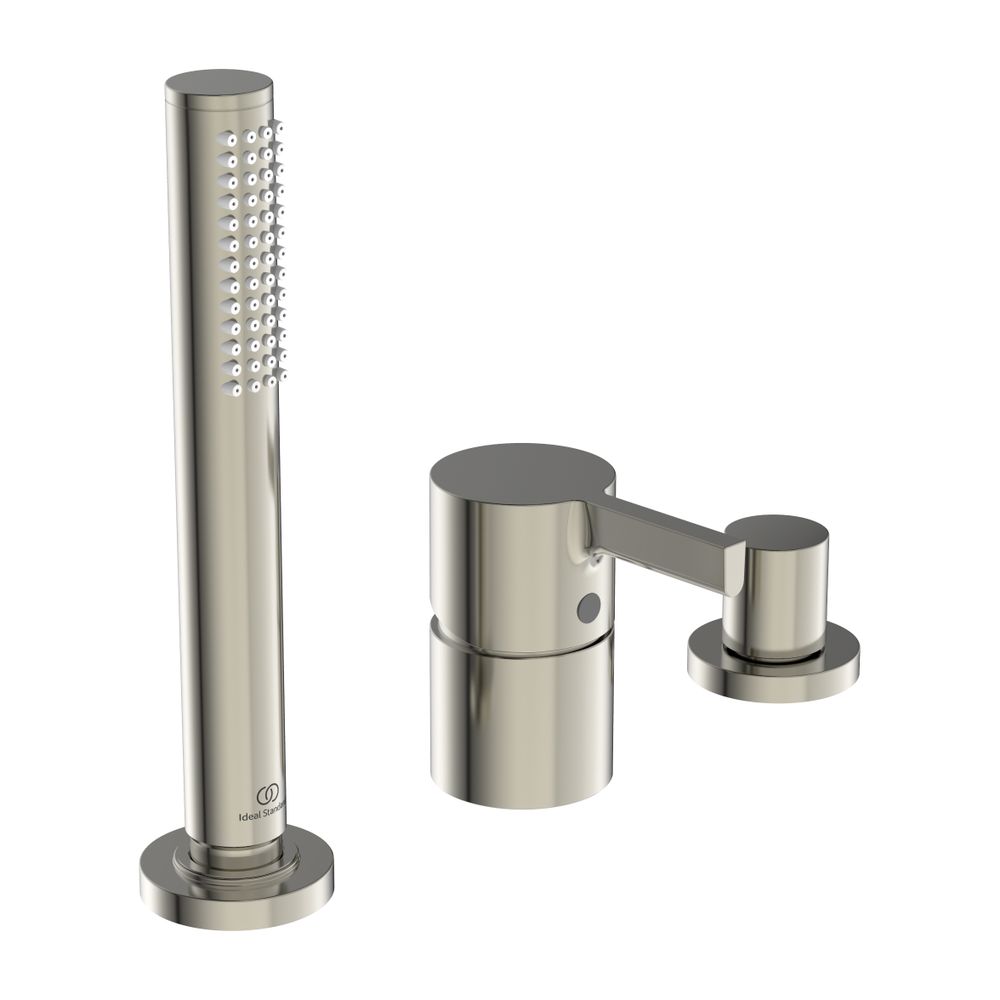 Ideal Standard Robinetterie de baignoire à encastrer JOY 3 trous, sans bec verseur, avec mitigeur et inverseur, Silver Storm