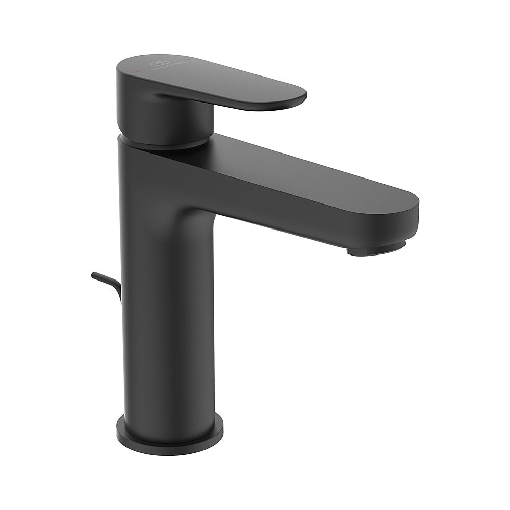 Robinetterie de lavabo Ideal Standard Cerafine O H120 avec bonde de vidange, sortie 125 mm, Silk Black