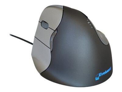 Evoluent VerticalMouse 4 - Souris - ergonomique - Pour gauchers - optique - 6 boutons - filaire - USB