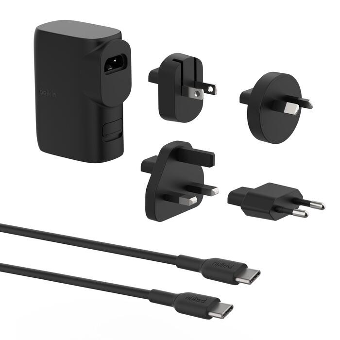 Chargeur BoostCharge 25 W hybride avec Powerbank 5K et set d’adaptateurs voyage Belkin