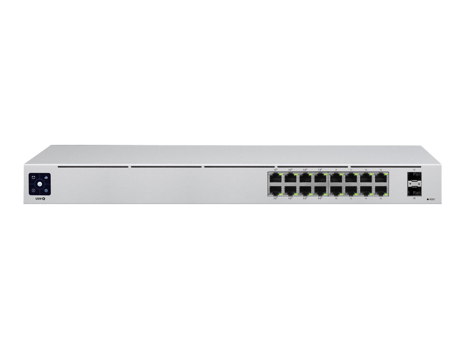 Ubiquiti USW-16-POE Switch UniFi géré 16 ports Gigabit Ethernet 42 W Gigabit SFP, rack 1U