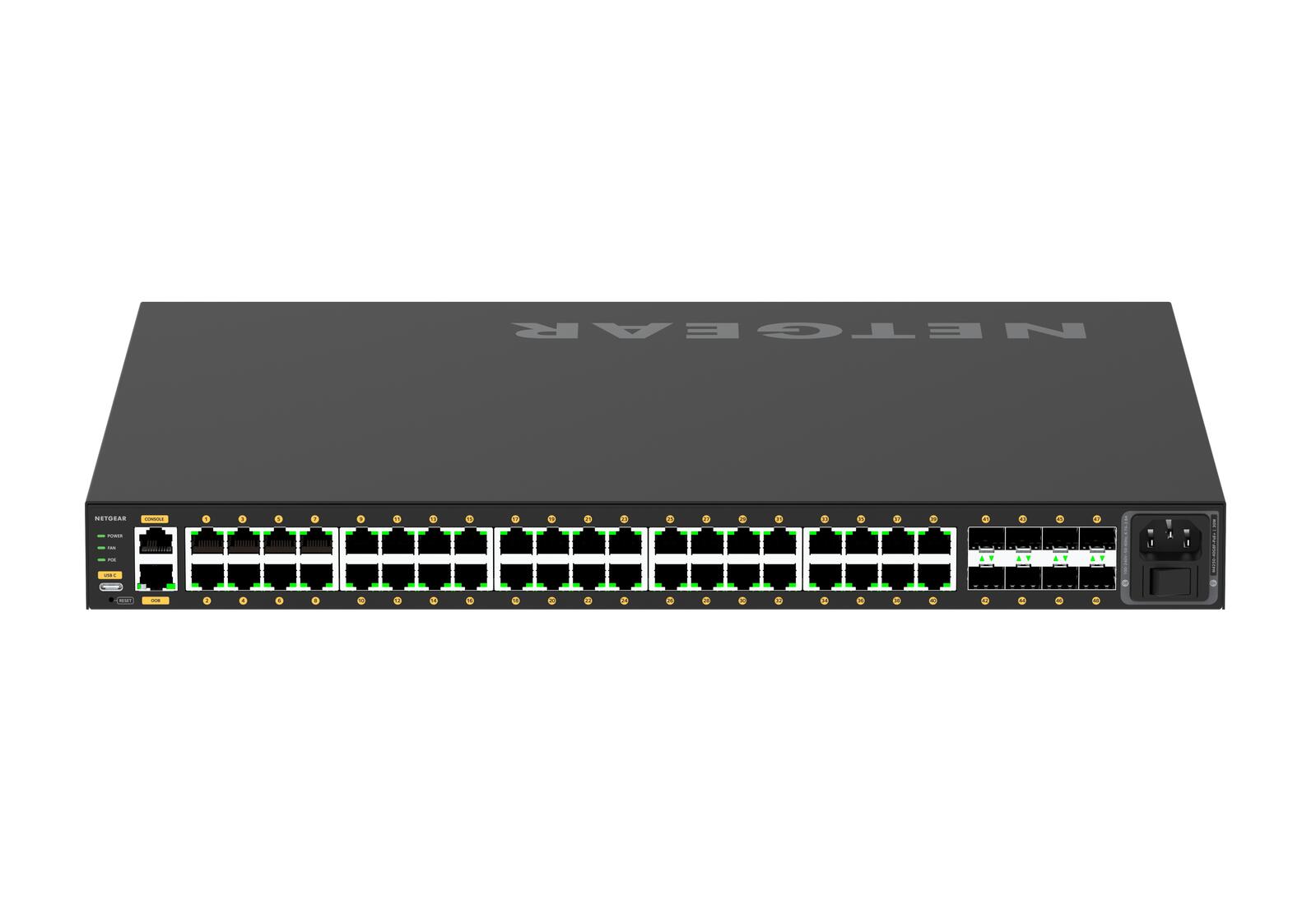Switch géré Netgear AV-Line M4250-40G8F-PoE+ 40x1G PoE+ 480W et 8xSFP
