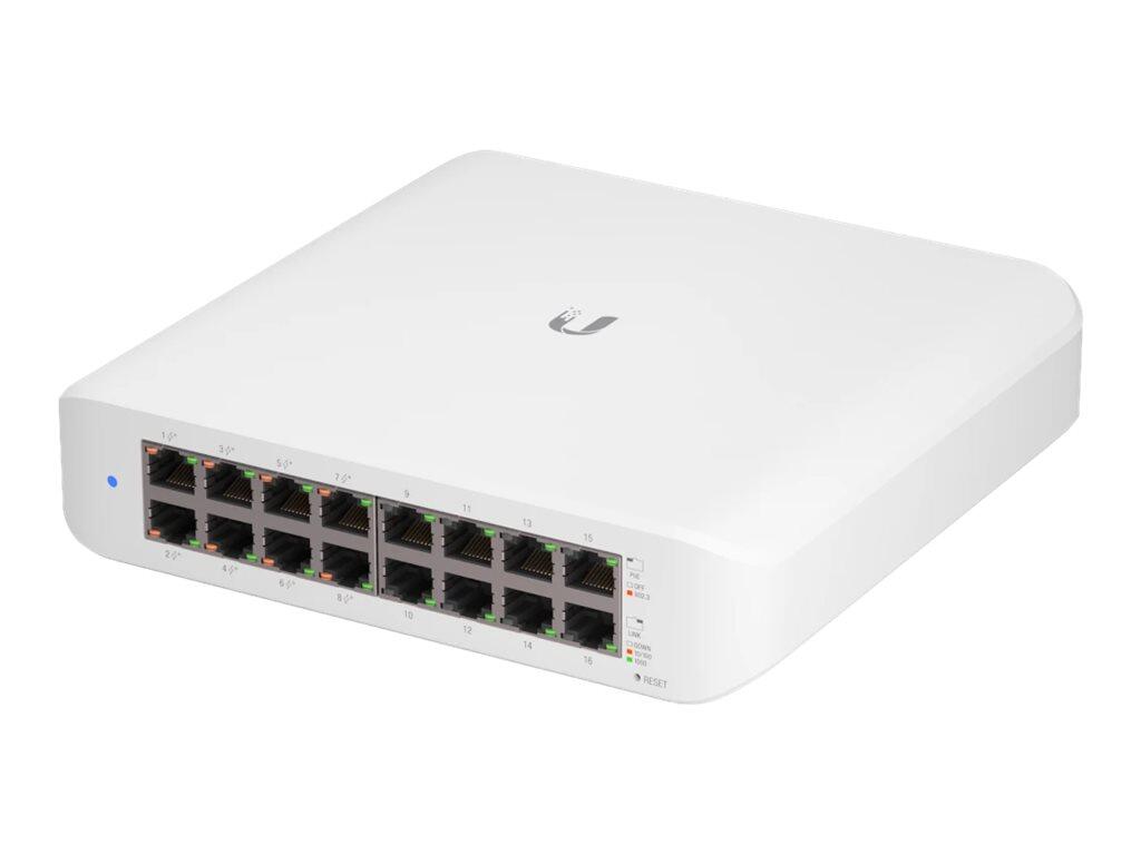 Ubiquiti UniFi Lite 16 PoE, commutateur géré 16 ports, montage sur bureau