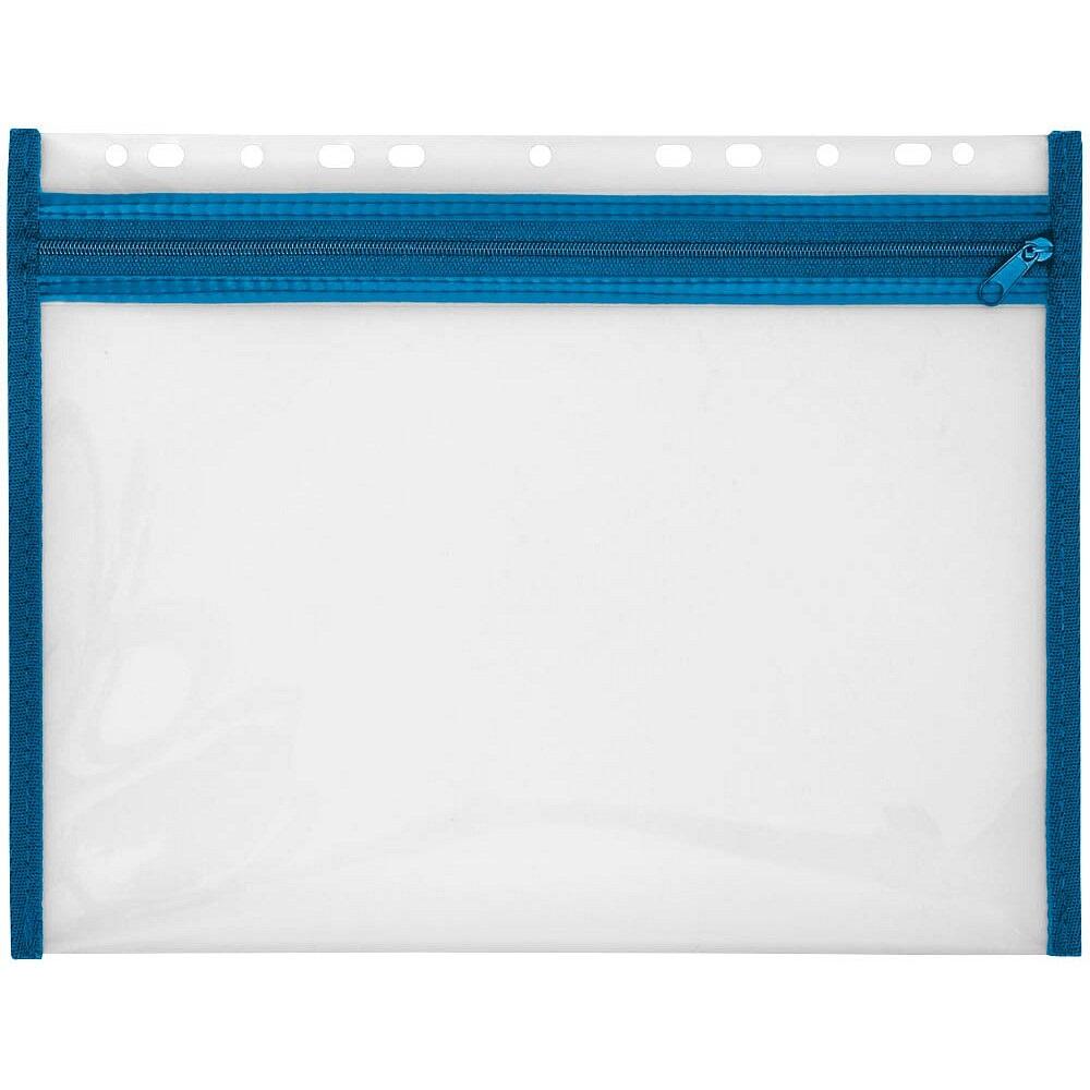 VELOFLEX Pochette à fermeture éclair VELOBAG® A4 0,3 mm - transparent/bleu