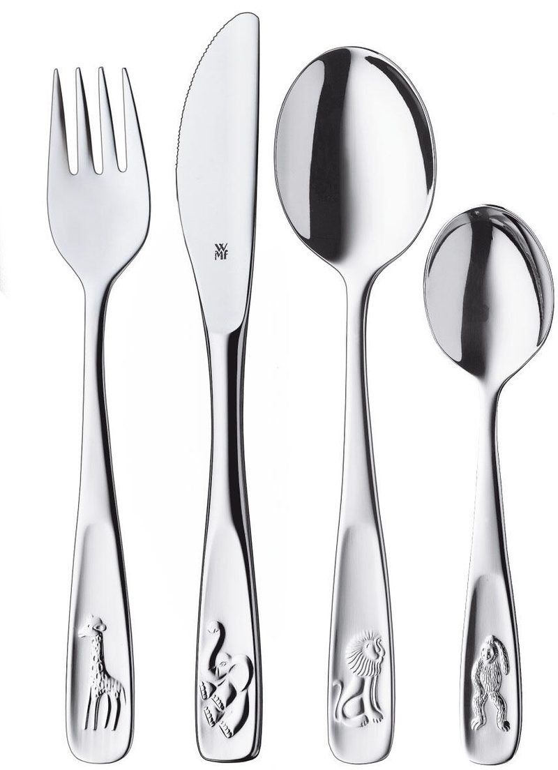 WMF Set de couverts pour enfants Animaux argent 1 pack = 4 pièces — lot de 4 pièces