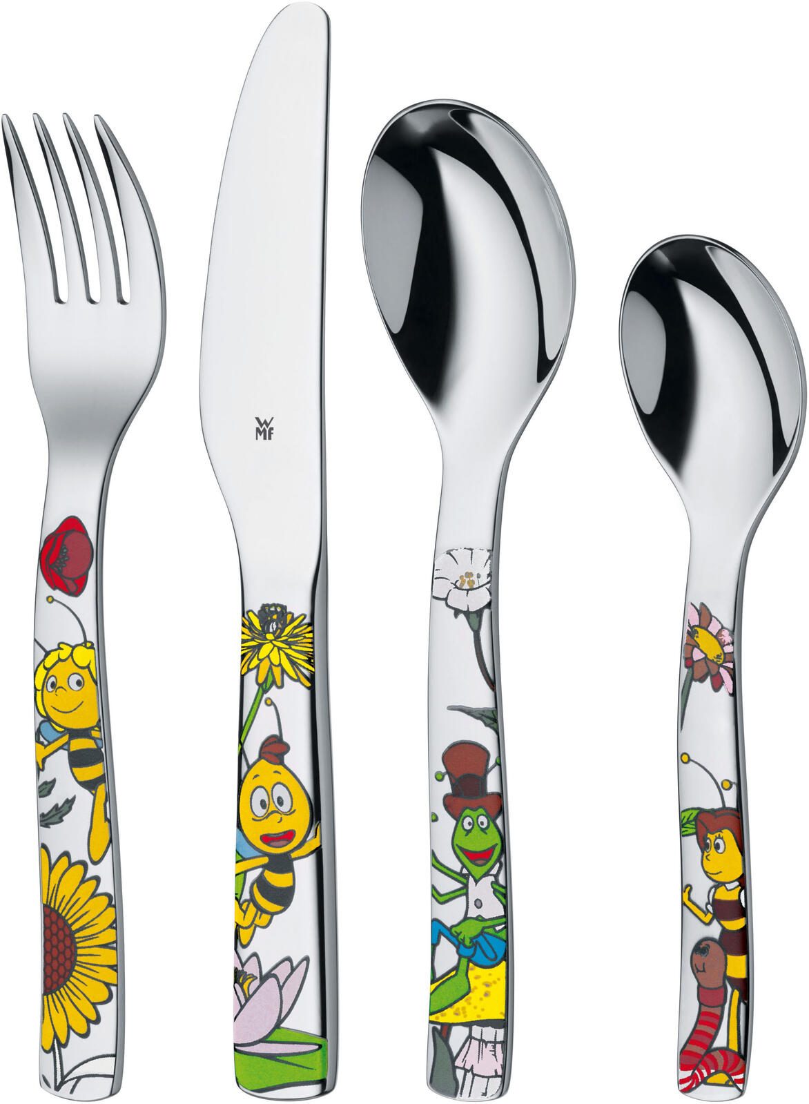 Set de couverts enfants Biene Maja WMF argent, jaune 1 pack = 4 pièces — lot de 4 pièces